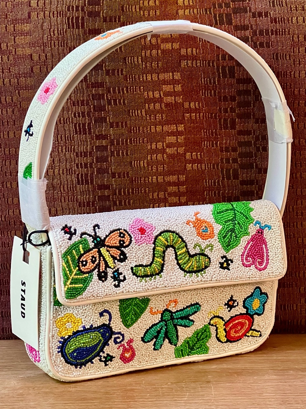 πΊπHPππΊ NWT Staud Beaded Tommy Shoulder Bag Bug Out πRare Findπ - Picture 6 of 16